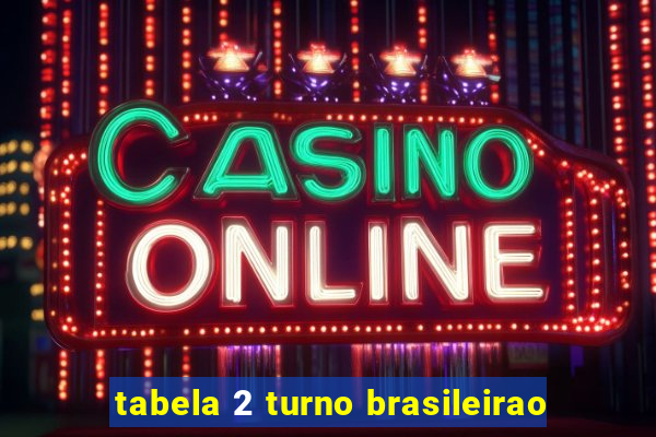 tabela 2 turno brasileirao